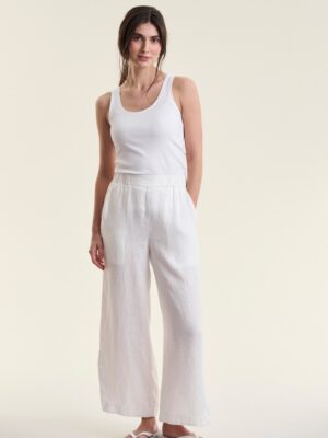 Elastic Pants Airy Linen White 15196