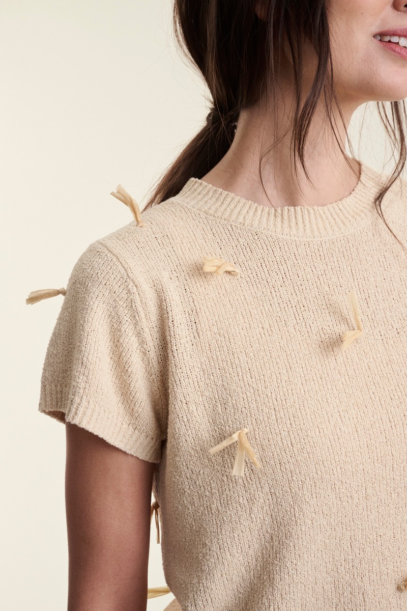 Kamitto Short Sleeved Fringe Blouse Bast 15247