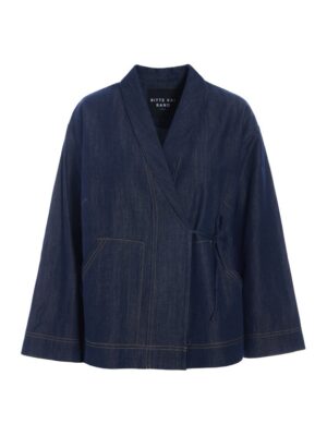 Kurai Jacket With Tie Band Dark Denim 15126