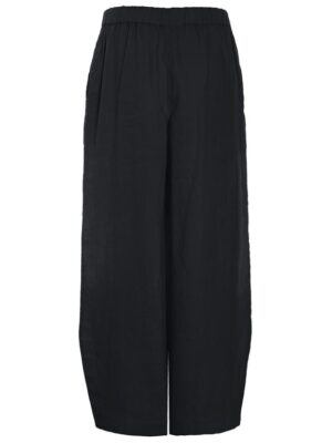 Elastic Pants Airy Linen Black 15196