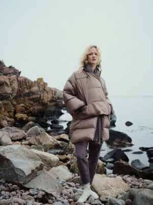 Feather Down Jacket With Zipper Deer 15428