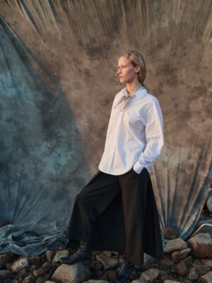 Sayaka Pants With Skirt Black 15267