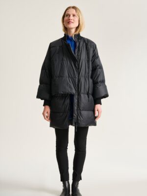 Feather Down Jacket With Zipper Black 15428