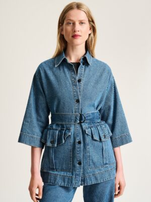 Hayato Long Jacket Blue Denim 15277