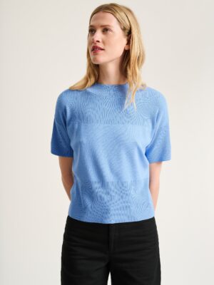 Akiko Short Sleeved Blouse Lake Blue 15349