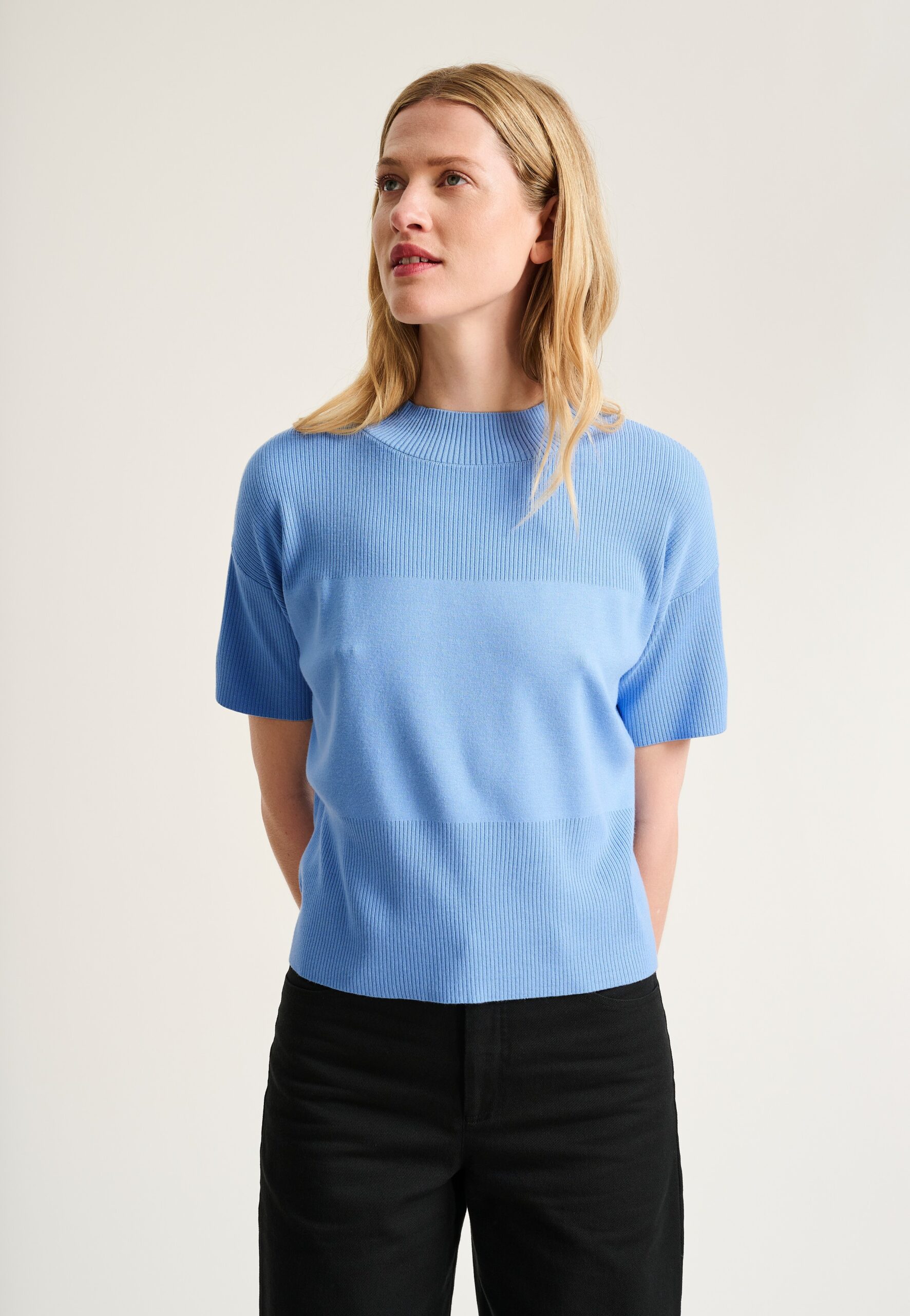 Akiko Short Sleeved Blouse Lake Blue 15349