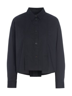 Core Cotton Shirt With Pleats Black 15307