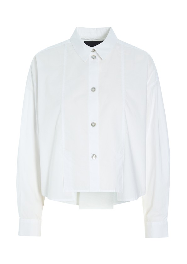 Core Cotton Shirt With Pleats White 15307