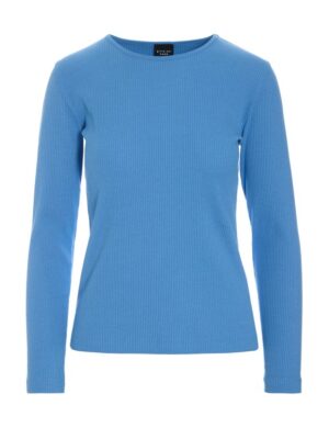 Naibu Rib Long Sleeved Blouse Lake Blue 15316