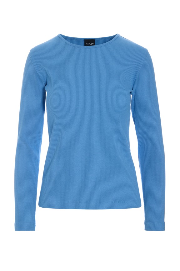 Naibu Rib Long Sleeved Blouse Lake Blue 15316