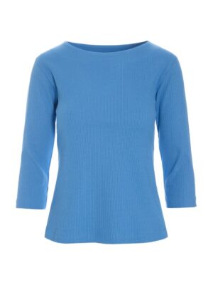 Naibu Rib 3/4 Sleeved Blouse Lake Blue 15317