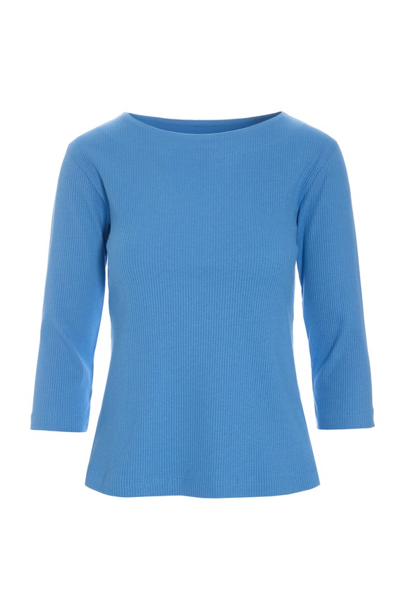 Naibu Rib 3/4 Sleeved Blouse Lake Blue 15317