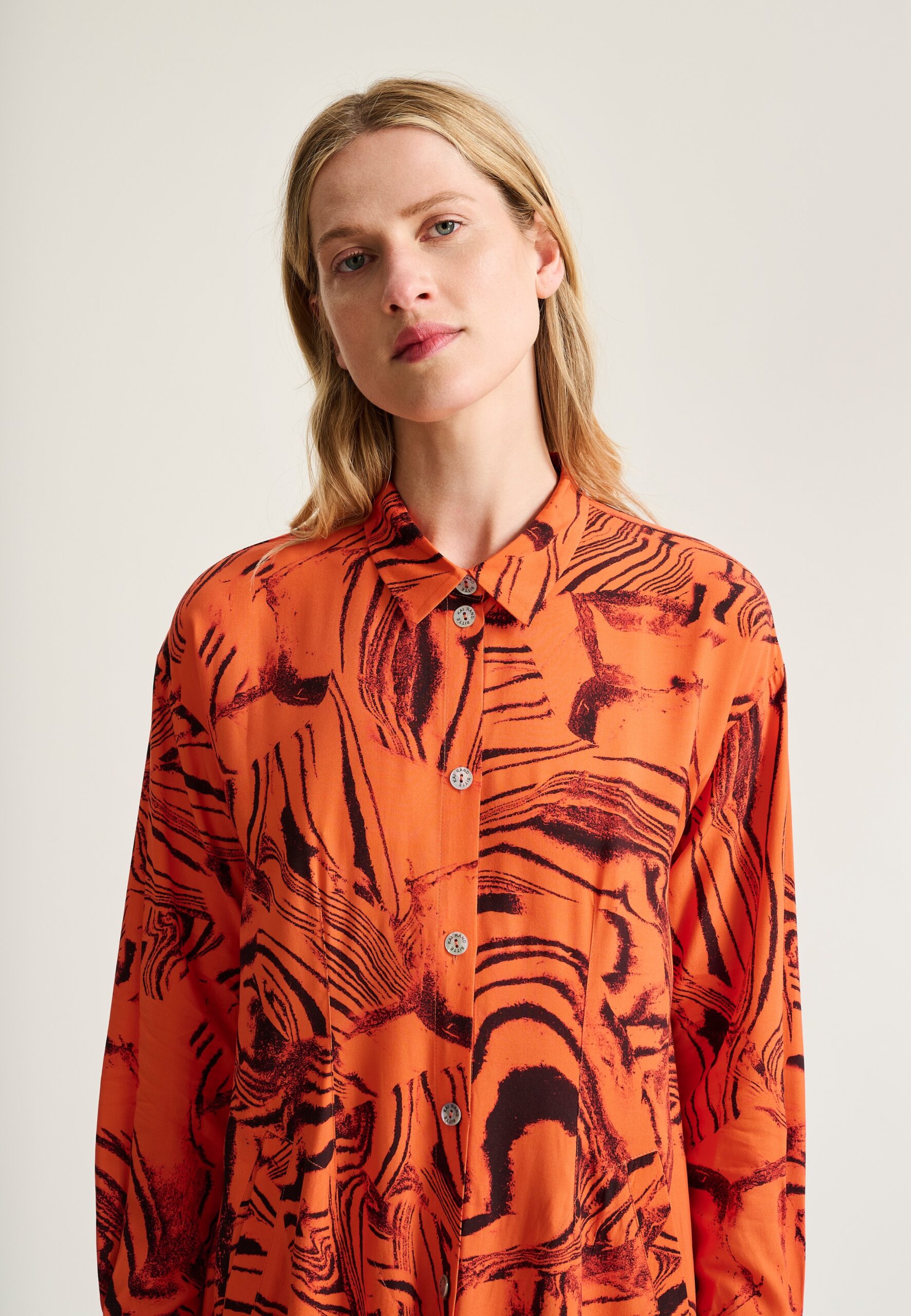 Iki Fsc Shirt Dress Orange Oysters 15338