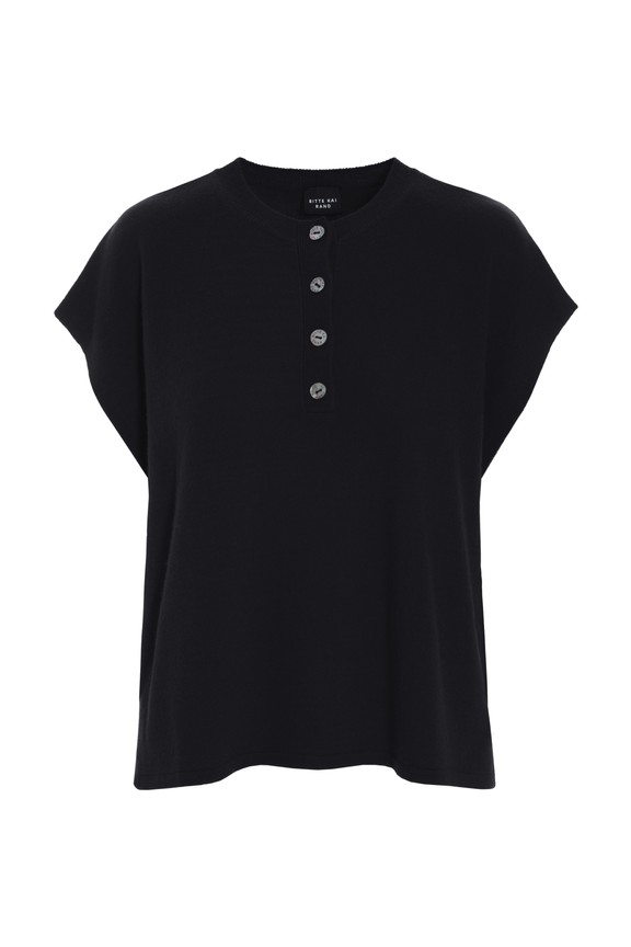 Kumo Cashmere Blouse With Buttons Black 15344
