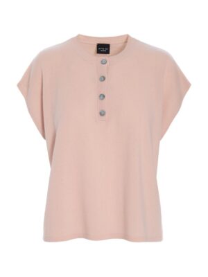 Kumo Cashmere Blouse With Buttons Dusty Rose 15344