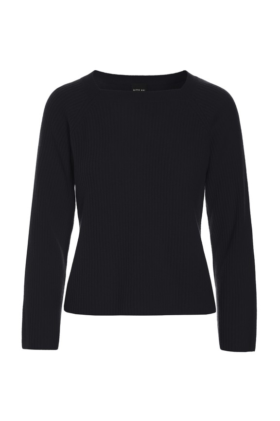 Kumo Cashmere Raglan Blouse Black 15345