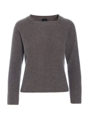 Kumo Cashmere Raglan Blouse Shark Melange 15345