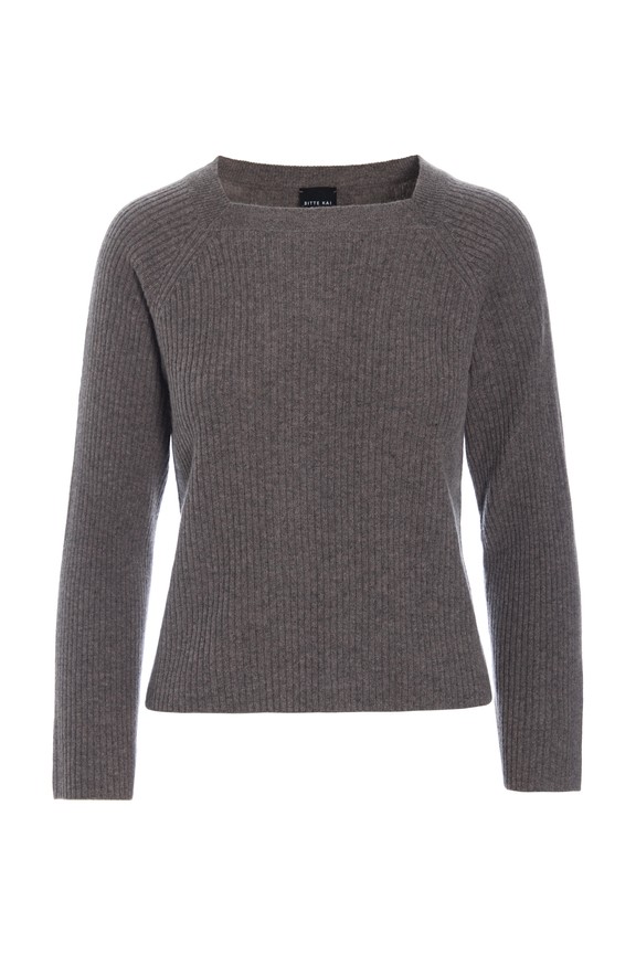 Kumo Cashmere Raglan Blouse Shark Melange 15345