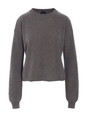 Kumo Cashmere Long Sleeved Blouse Shark Melange 15347