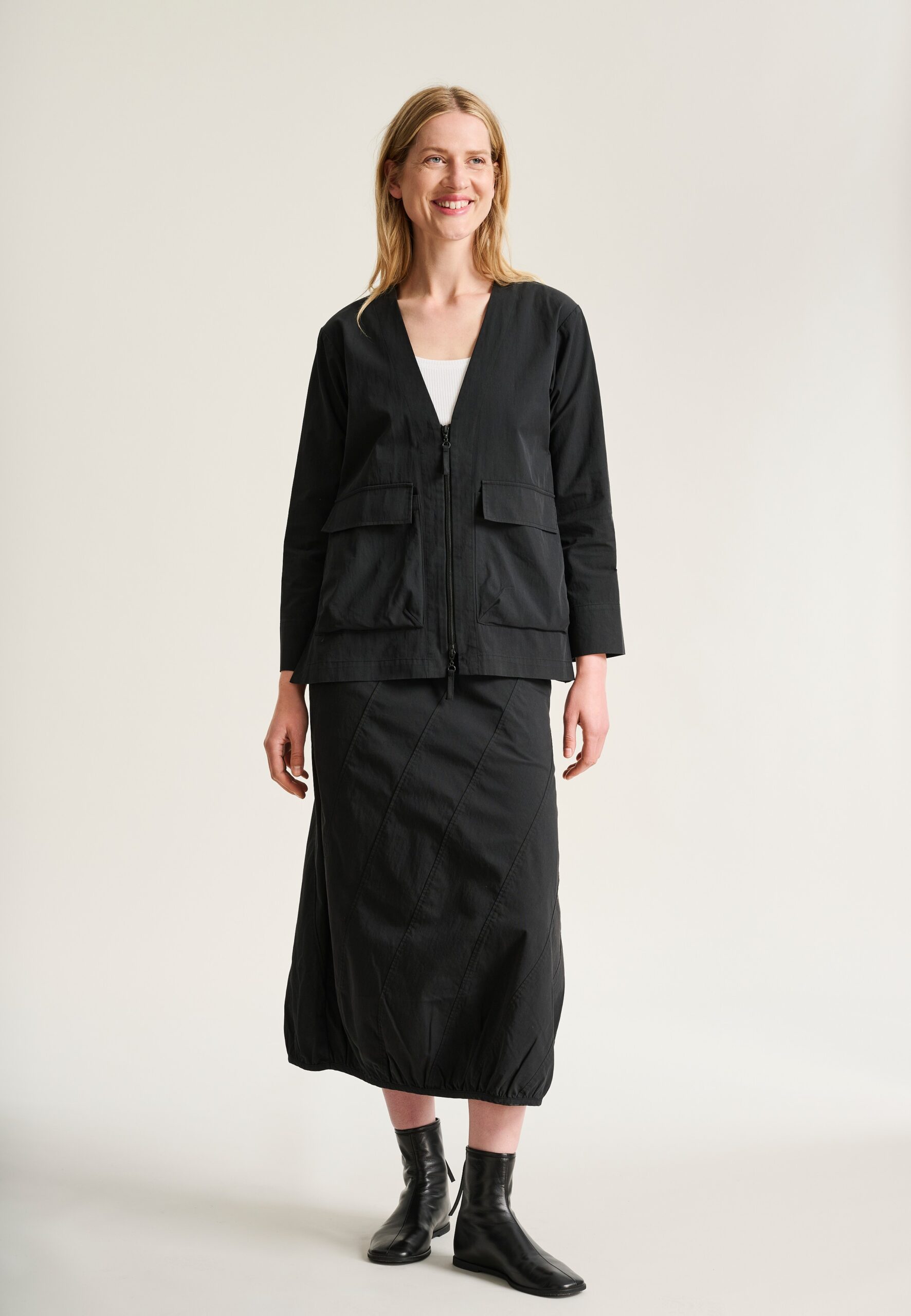 Tazuke Jacket With Zipper Black 15399