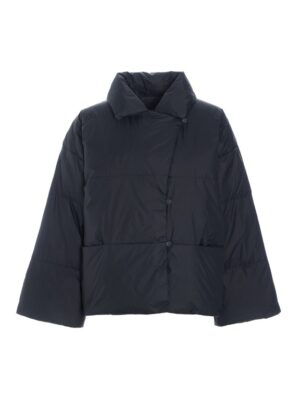 Feather Down Lapel Jacket Black 15429