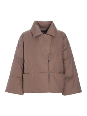 Feather Down Lapel Jacket Deer 15429
