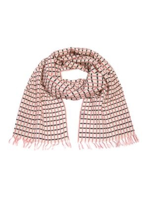 Check Threads Scarf Ivory Check Threads 15473