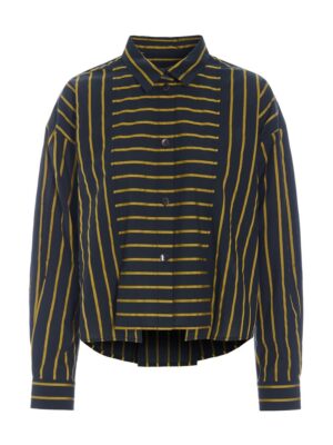 Golden Stripes Shirt With Pleats Black Golden Stripes 15311