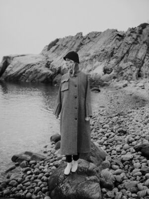 Nishin Long Coat Herringbone 15437