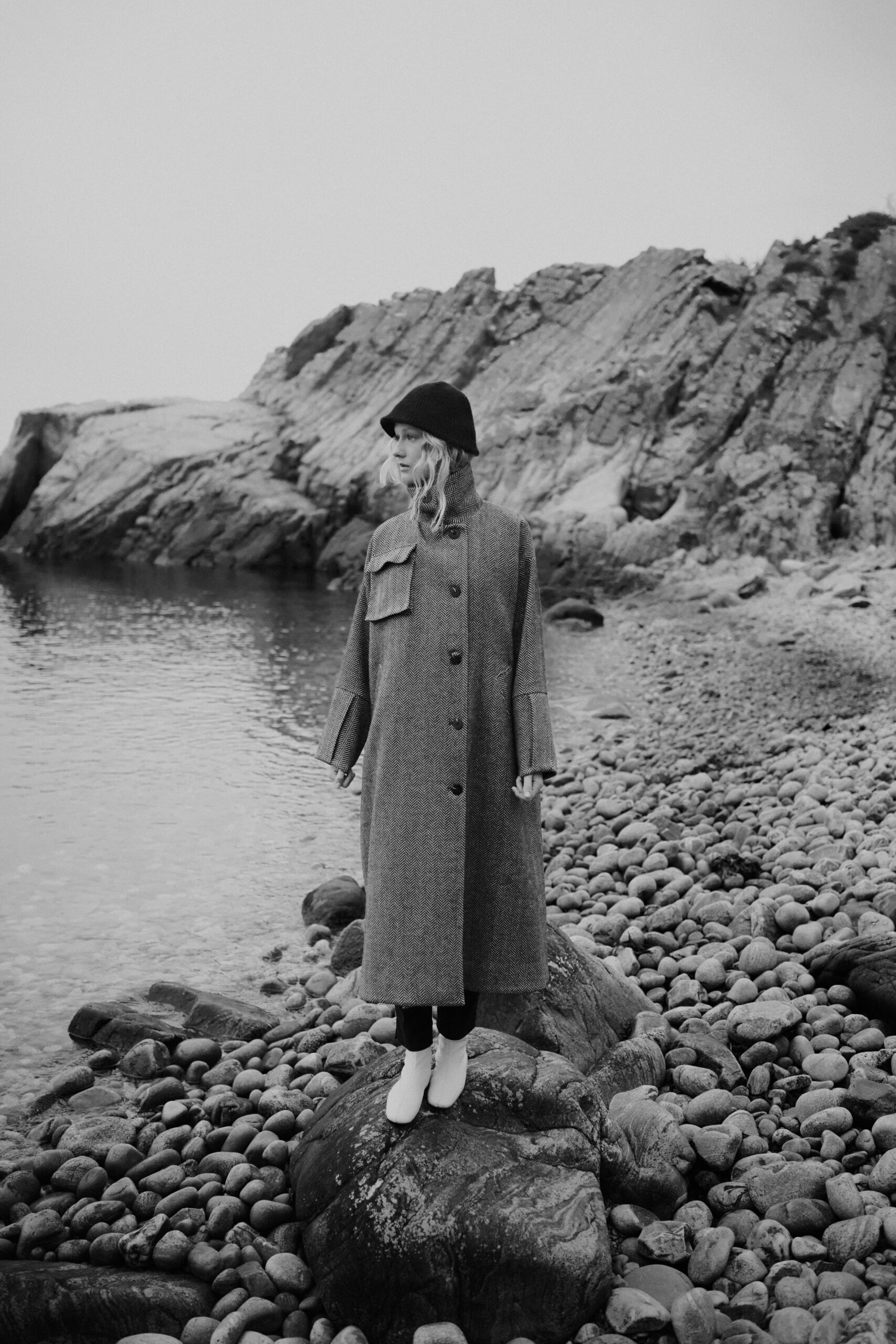 Nishin Long Coat Herringbone 15437