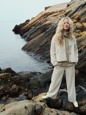 Shinji Long Straight Pants Ivory Melange 15389
