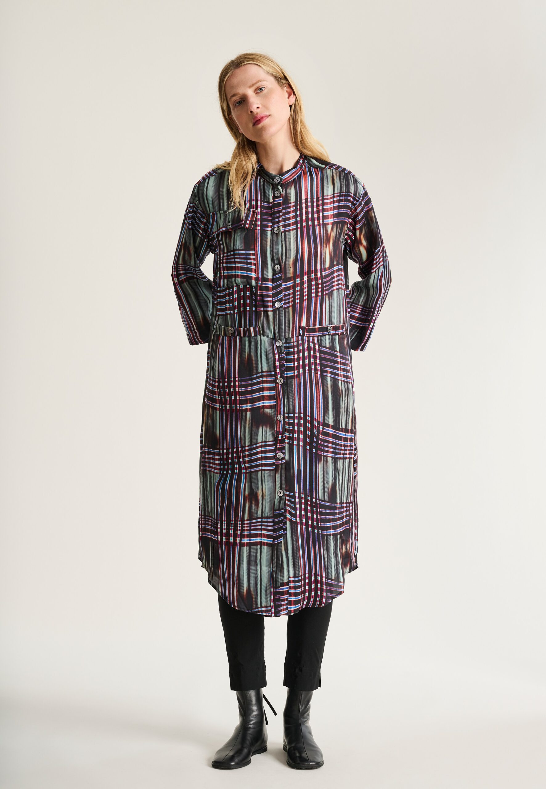 Shinobe Dress With Pockets Seaside Check 15408