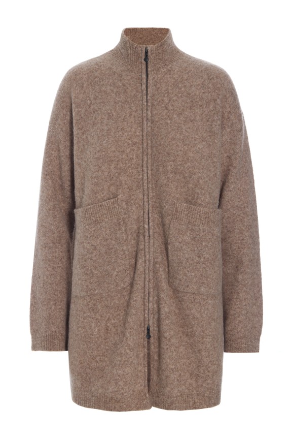 Hitsuji Cardigan With Zipper Deer Melange 15461