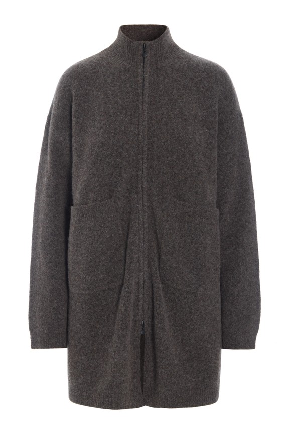 Hitsuji Cardigan With Zipper Earth Melange 15461